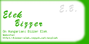 elek bizzer business card